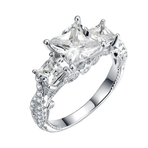 white gold wedding ring engagement ring moissanite ring